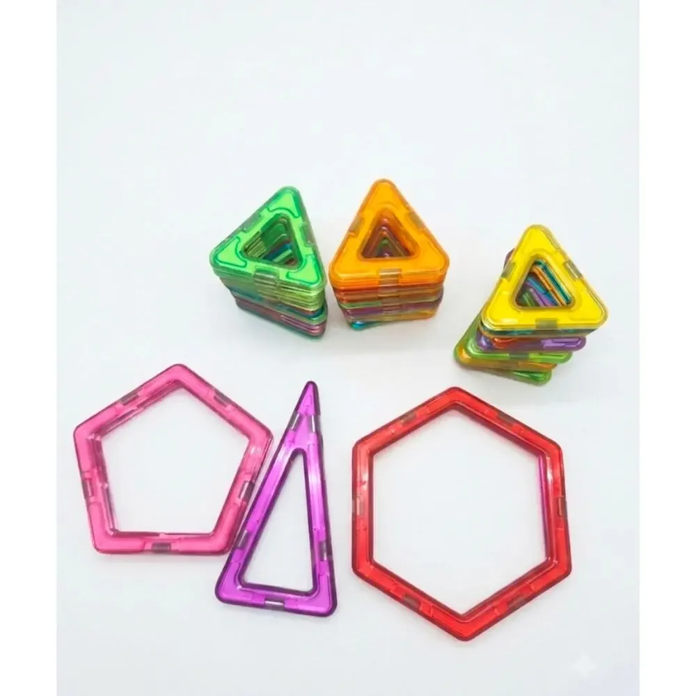 Magnetic Building Tiles Blocks Shapes STEM Science (86 Pcs)